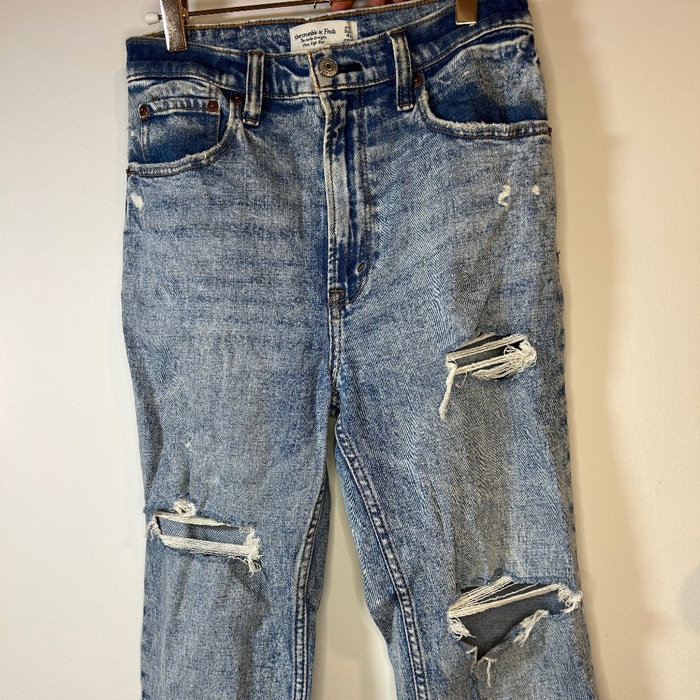 Abercrombie and Fitch Straight leg ripped jeans